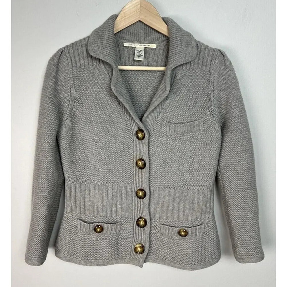 Diane Von Furstenberg Gray Wool Sweater Cardigan Size Small Women’s - Picture 1 of 5